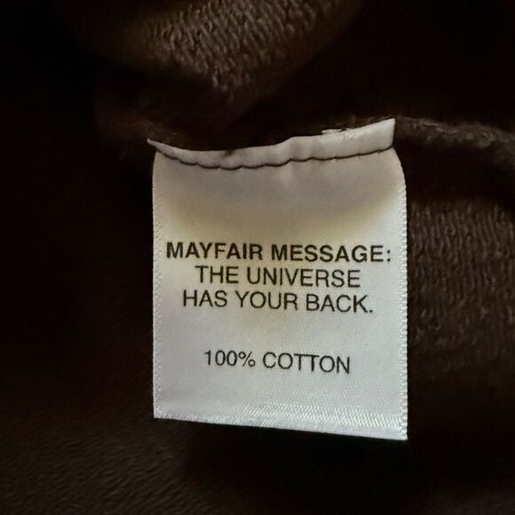 Mayfair The Label athletic club embroidered Brown thick mid-weight sweatshirt OS - Picture 6 of 8